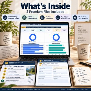 EU Battery Passport Excel Preparation Kit | Tracker, Fillable PDF & Readiness Dashboard