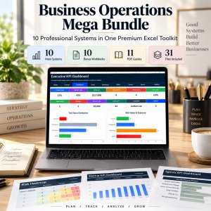 Business Operations Mega Bundle | 10 Excel Systems for PM, Risk, Audit & ESG