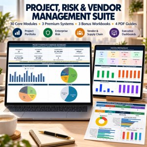 Project, Risk & Vendor Management Excel Suite | 30-in-3 Portfolio, ERM & Supplier Risk