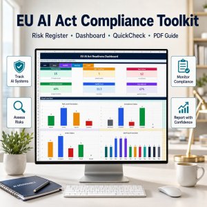 EU AI Act Readiness & Risk Register Toolkit | Excel Compliance Dashboard