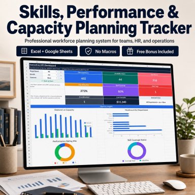 Skills Matrix, Workforce Capacity & Performance Planning System | Excel