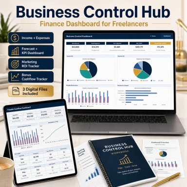 Business Control Hub | Freelancer Finance & Cashflow Dashboard Excel