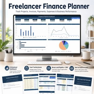 Freelancer Finance Planner & Client CRM | Excel Business Dashboard