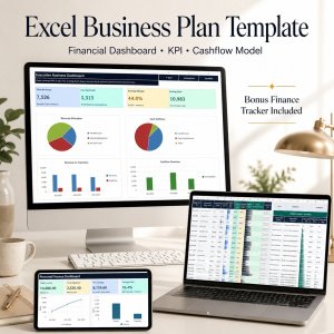 Excel Business Plan & Cash Flow Model | Startup Financial Dashboard