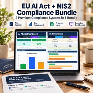 EU AI Act + NIS2 Compliance Bundle | Excel Risk, Gap & Evidence Trackers
