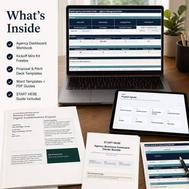 Agency Business Command Center Bundle | Excel CRM, Dashboard & Proposal Kit