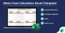 Menu Cost Calculator Excel Template | Recipe Cost Template | Food Cost Calculator