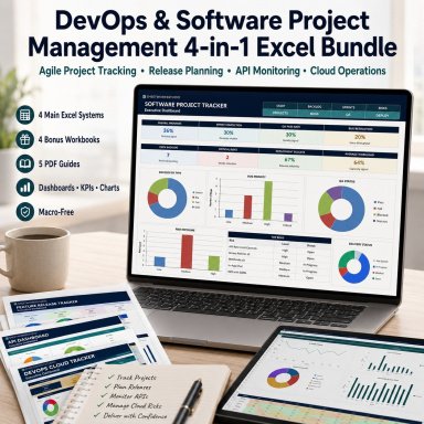 DevOps & Software Project Management 4-in-1 | Agile, API, Cloud & Release Excel