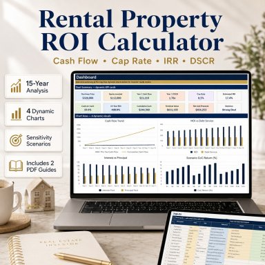 Free Rental Property ROI Calculator | Cash Flow, Cap Rate, IRR & DSCR Excel