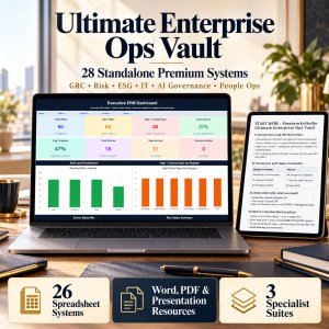GRC Template Bundle 28-in-1 | EU AI Act, ISO 27001, GDPR, ESG, Risk & Enterprise Ops Vault