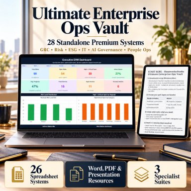 GRC Template Bundle 28-in-1 | EU AI Act, ISO 27001, GDPR, ESG, Risk & Enterprise Ops Vault