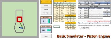 Basic Simulator in Excel - Piston Engine