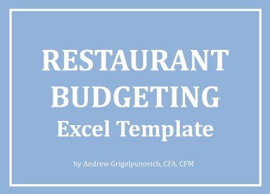 Restaurant Budgeting Excel Template
