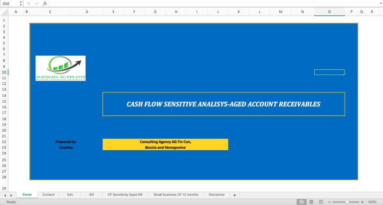 Aged Account Receivables Excel Model With Cash Flow Sensitivity ...