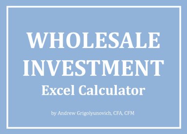 Wholesale Investment Excel Calculator