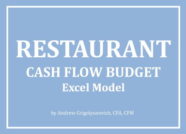 Restaurant - Cash Flow Budget Excel Model