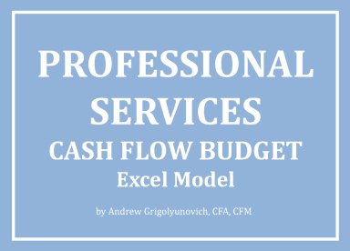 Professional Services - Cash Flow Budget Excel Model