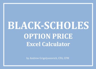 Black-Scholes Option Price Excel Calculator