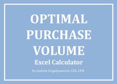 Optimal Purchase Volume Excel Calculator
