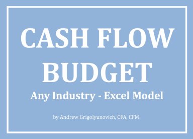 Cash Flow Budget Excel Model - Any Industry