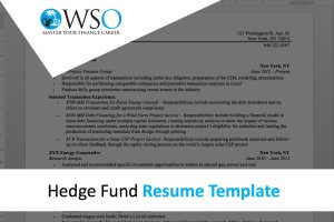 Hedge Fund Resume Template