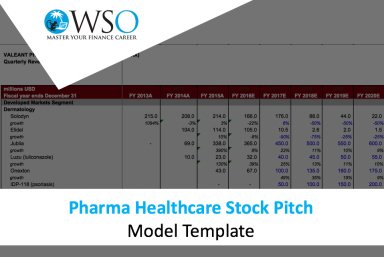 Pharma Healthcare Stock Pitch - Excel Model Template
