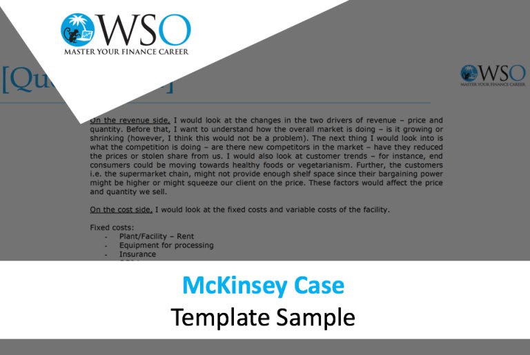 McKinsey Case Template Sample Eloquens