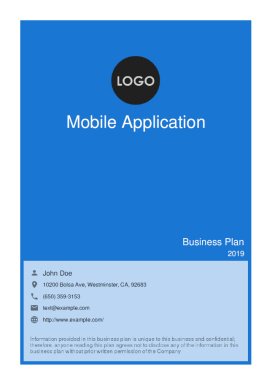 Mobile app business plan template