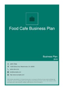 Food Cafe Business Plan Example