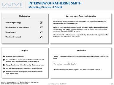 Single interview report