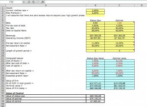 Value of Control in a Firm - Excel Model