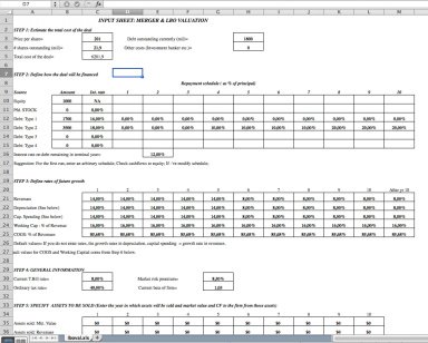 Merger & LBO Model Valuation Excel