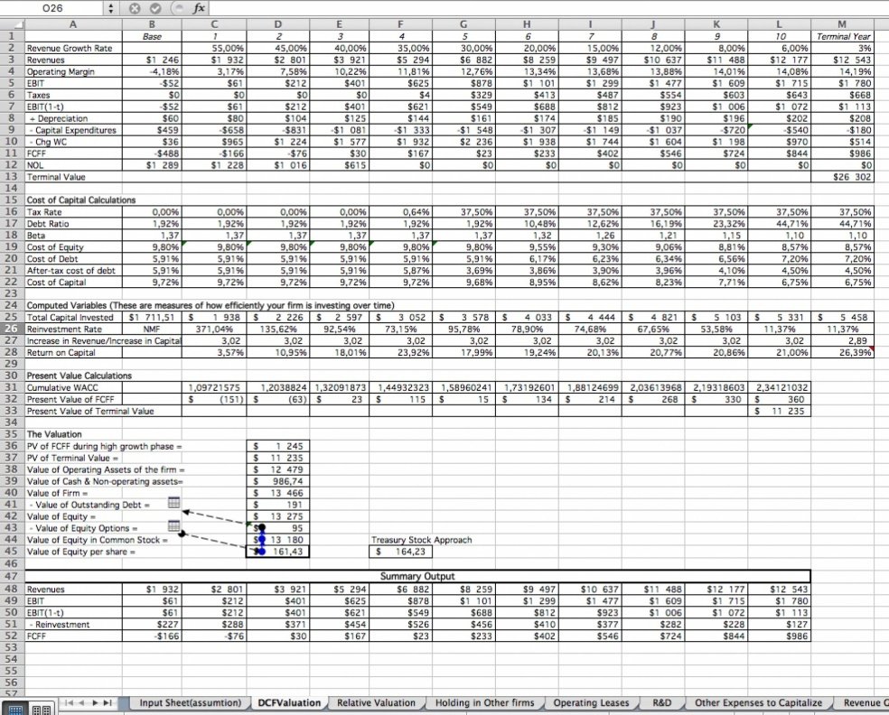 High Growth Firms Valuation Excel Model - Eloquens