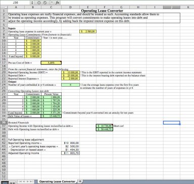 Operating Lease Converter Excel Model