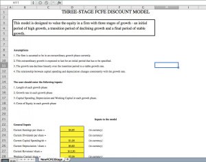 Three-Stage Free Cash Flow to Equity (FCFE) Discount Model