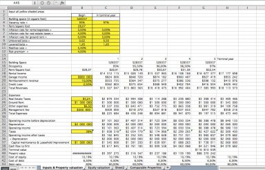 Valuation of an Income Generating Property - Excel Model