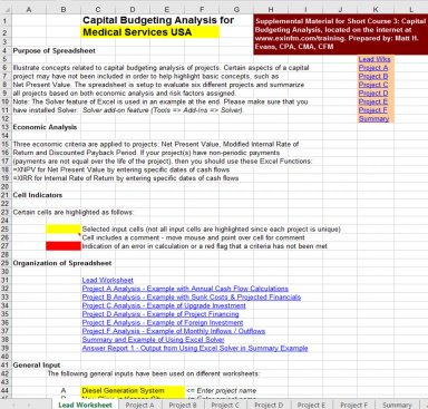 Capital Budgetting Workbook