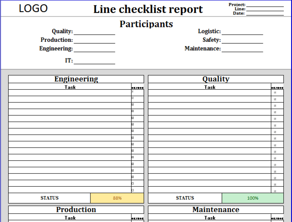 excel templates checklist