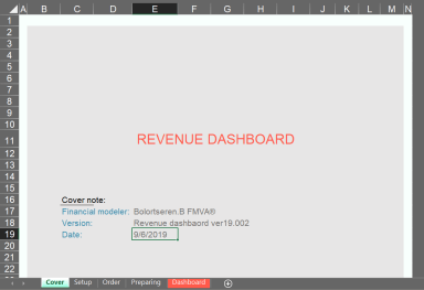Revenue/Sales Excel Dashboard