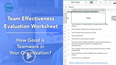 How Effective is Your Teamwork? Use the Team Effectiveness Evaluation Worksheet to Find Out!