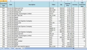 Multiple Equity Stocks Trading FIFO Gain Excel Calculator