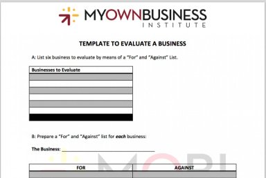 Template to Evaluate a Business
