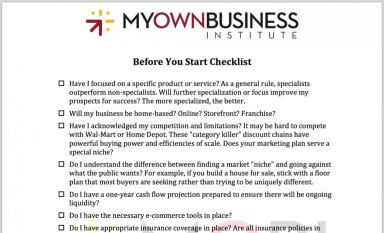 Before you start a business Checklist & Advice