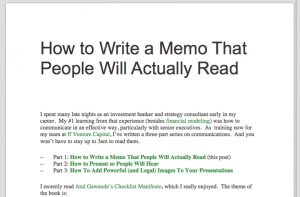 How to write a Business Memo