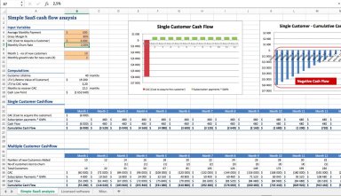 Simple SaaS cash flow analysis