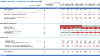 Excel Revolving Credit Calculator for annual models