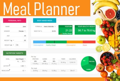 Meal Planner Spreadsheet
