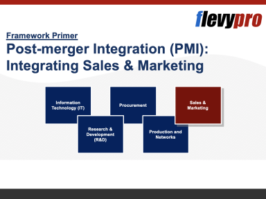 Post-merger Integration (PMI): Integrating Sales & Marketing