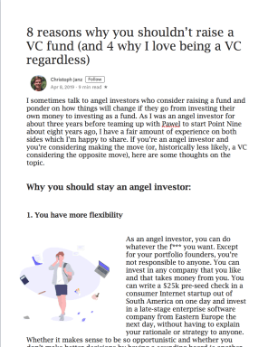 8 reasons why you shouldn’t raise a VC fund (and 4 why I love being a VC regardless)