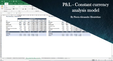 P&L (Profit & Loss) Constant Currency Analysis Excel Model
